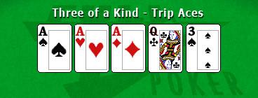 three of a kind trip aces